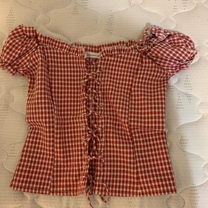 Brand new! Plaid cute vintage top